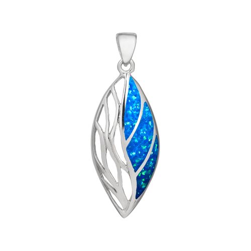 Blue Opal Large Marquise Pendant